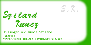 szilard kuncz business card